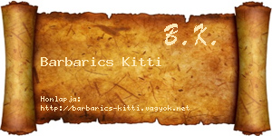 Barbarics Kitti névjegykártya