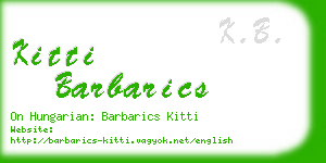 kitti barbarics business card